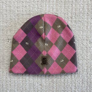 Y2K D2 Argyle Beanie Skull Cap Toque Hat 90s Grunge Punk Retro Skater Snowboard